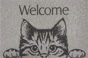ALFOMBRA FELPUDO TAPETE VINILWELCOME CAT 60 X 40