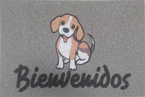 ALFOMBRA FELPUDO TAPETE VINIL PET BIENVENIDOS PERRO 60 X 40