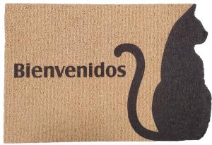 ALFOMBRA FELPUDO TAPETE VINIL SILUETA GATO 60X40cm