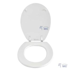 ASIENTO TAPA INODORO MDF H. METAL OVAL BLANCA (PFW)