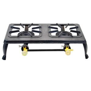 Anafe a gas de hierro fundido doble - NEGRO