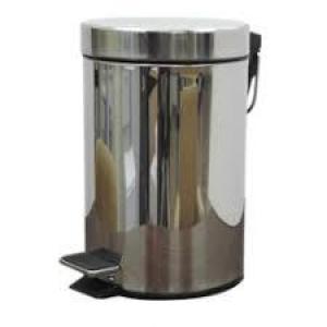 BASURERO PAPELERA CON PEDAL  METAL 30L ACERO INOXIDABLE