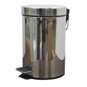 BASURERO PAPELERA C/PEDAL METAL 12L A.INOXIDABLE