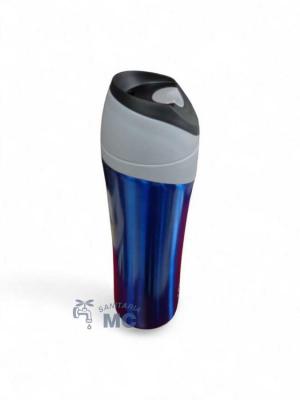 BOT. TERMICA DOBLE ACERO 450ML TAPON PUSH AZUL (P)