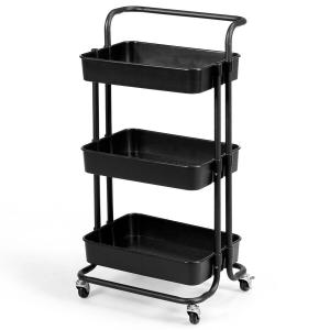 CARRO ORGANIZADOR 3 ESTANTES CON RUEDAS [NEGRO]