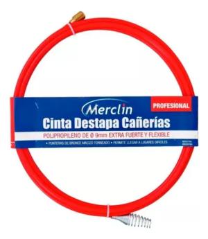 CINTA DESTAPA CAÑERIA CAÑOS POLIPRO RÍGIDO 9mmX20m MERCLIN