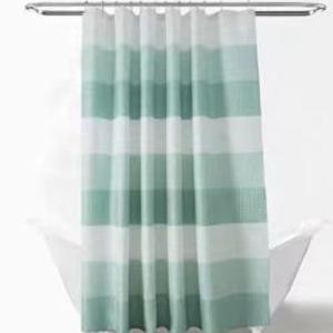 CORTINA BAÑO POLIESTER 180X180 NSHCR 6 FRANJAS