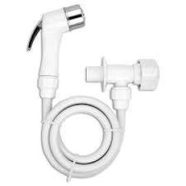 DUCHA HIGIENICA BLANCA C/LLAVE DETALLE CROMADO