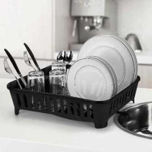 ESCURRE PLATOS PLASTICO NEGRO 46X35 C/DESAGOTE  (PFW)