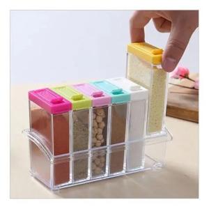 ESPECIERO 6 FRASCOS CON TAPA DE COLORES (PFW)