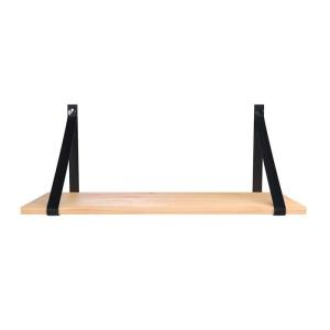 ESTANTE CON CORREAS DE CUERO - NEGRO