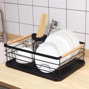 Escurridor Seca Platos Vajilla De Metal Asa De Madera Cocina