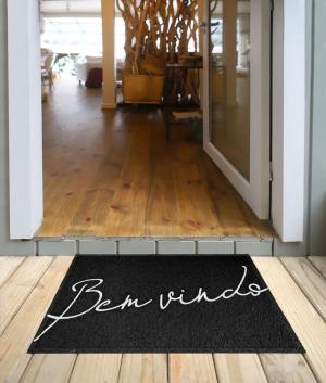 FELPUDO VINIL PROMO BIENVENIDO NEGRO 40X60 cms