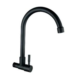 GRIFO PARED AC. INOX NEGRO PICO CISNE