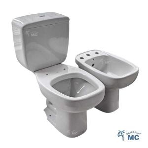 INODORO + CISTERNA Y BIDET CUADRADO VERSATO CELITE [GRIS]