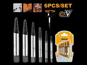 KIT 6 CONTRA MACHO EXTRACTOR DE TORNILLOS INGCO ASE106