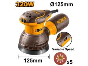 LIJADORA ROTO ORBITAL ELECTRICO Y ASPIRA 125MM 320W RS3216