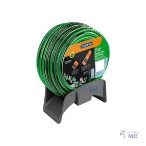 Manguera P/Jardín 20m/1/2'' C/Acop. y Soporte Verde y Negra