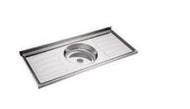 MESADAS INOX. 1,20m CON PILETA CENTRAL