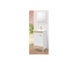 MUEBLE BAÑO Rimontti DE PIE BLANCO CON MADERA CLARA 42*83*34