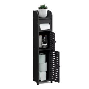 MUEBLE ORGANIZADOR DE BAÑO PEQUEÑO CON PUERTA [NEGRO] (PFW)