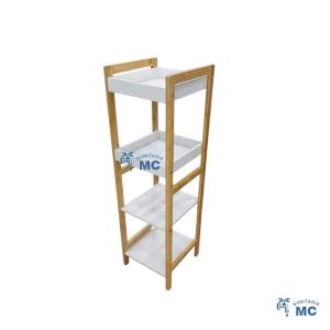 MUEBLE ORGANIZADOR ESTANTES MADERA 98X30X29
