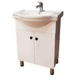 MUEBLE VANITORY DE PIE BLANCO BACHA CERAMICA 60 CM ML