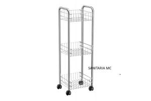 ORGANIZADOR CARRO MULTIUSO 3 ESTANTES DESMONTABLE [CROMADO]