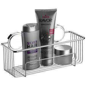 ORGANIZADOR DE BAÑO PORTA SHAMPOO ADHESIVO -CROMADO(PFW)
