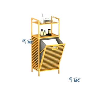 ORGANIZADOR EN BAMBÚ CESTO ROPA ESTANTES 40X33X95 PFW