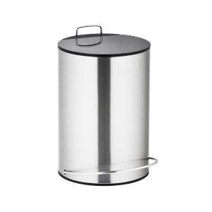 PAPELERA 5LTS, ACERO CON PEDAL Y TAPA PLASTICA