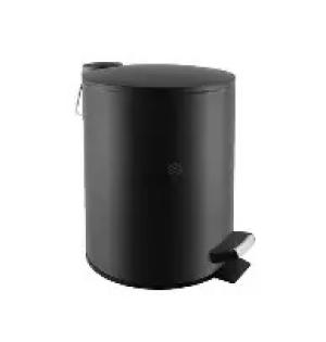 PAPELERA REDONDA NEGRA ACERO INOXIDABLE .20lts (PFW)