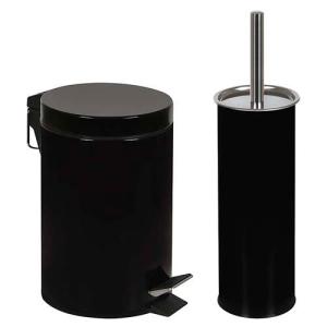 PAPELERA  SET AGATA PAPELERA ESCOBILLA 8334 8335 NEGRO 35