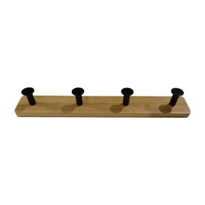 PERCHERO DE PARED 4 COLGADORES BAMBOO NATURAL [NEGRO]