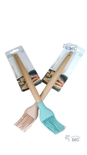 PINCEL DE SILICONA CON MANGO DE BAMBU 27CM (PFW)