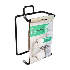 PORTA PAPEL DOBLE NEGR P/MOCH 13 X 8 X 18 C BAÑO