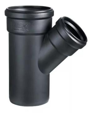 RAMAL y SIMPLE a 45° REDUCIDO 160x110 mm M-H NEGRO durato(P)