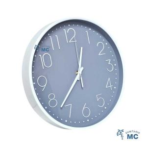 RELOJ PARED 30 CMS GRIS/BLANCO (P)