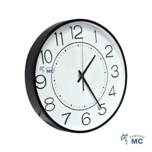 RELOJ PARED 30 CMS NEG/BCO (P)