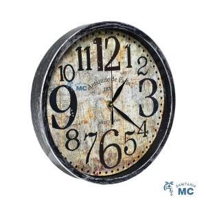 RELOJ PARED RUSTICO 30CMS NEGRO (P)