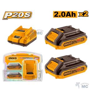 SET X2 BATERIA 20V 2AMP + 1 CARGADOR INGCO (PFW)