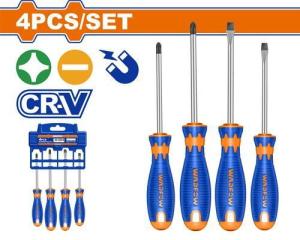 SET 4 DESTORNILLADORES CROMO VANADIO WADFOW