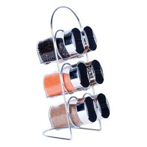 SET DE ESPECIEROS EN VIDRIO CON BASE MATÁLICA 6 PCS 110ML 20