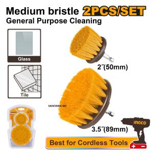 SET X2 CEPILLOS PARA TALADRO ATORNILLADOR MEDIUM DUTY INGCO