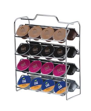 SOPORTE PARA CAPSULAS DE CAFE CROMADA