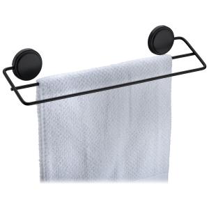 TOALLERO DOBLE ADHECIVO 45 CM. - NEGRO MATE