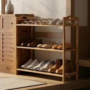 Zapatera de bambú de 3 estantes - MADERA