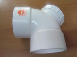 codo pvc 110mm HH corto con tapa inspección 90°